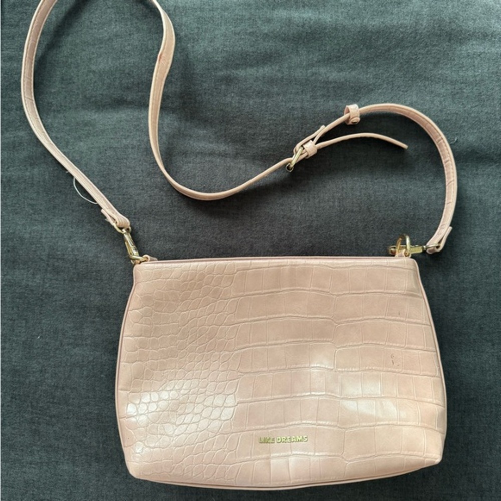 Pink Croc-Embossed Bag